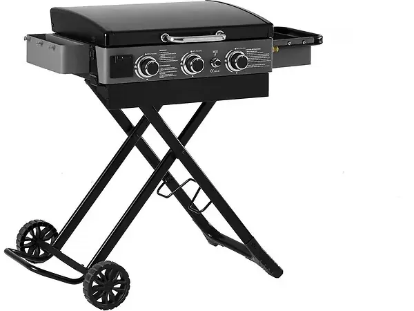 Plancha à gaz avec chariot pliable et portable "Firo" - 7,5 kw - Noir HABITAT ET JARDIN Offre Exclusive