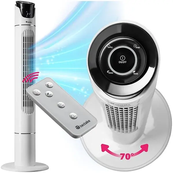 Ventilateur colonne 110 cm blanc TECTAKE Promotion Saisonnière