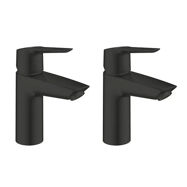 Grohe Lot de deux START Mitigeur monocommande lavabo tille M, avec tirette de vidage, noir mat (235752432-GroheBlackDuo) Satisfait Ou Remboursé