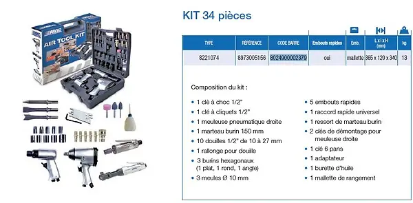 Abac â “ Kit 34 Pièces Prix Choc