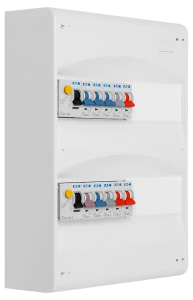 EATON Tableau 2 rangées pré-équipé 2 inter. diff. 63A + 10 disjoncteurs EATON CAPRI Offre Exclusive