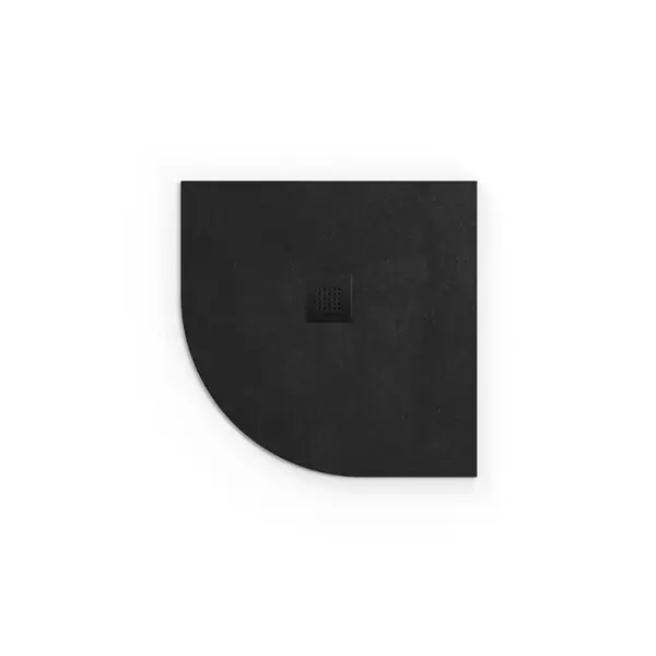 Commander Maintenant Swiss Aqua Technologies B-Way Receveur de douche quart de rond 90x90cm avec siphon, en marbre coulé, Noir (SATALEK90S)