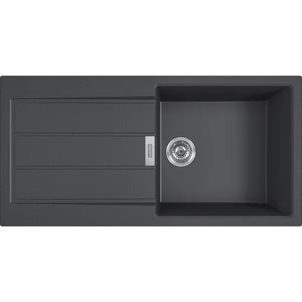 Franke Sirius 2.0 S2D 611-100 Tectonite évier à encastrer 1 bac, avec égouttoir, Noir Acheter Direct