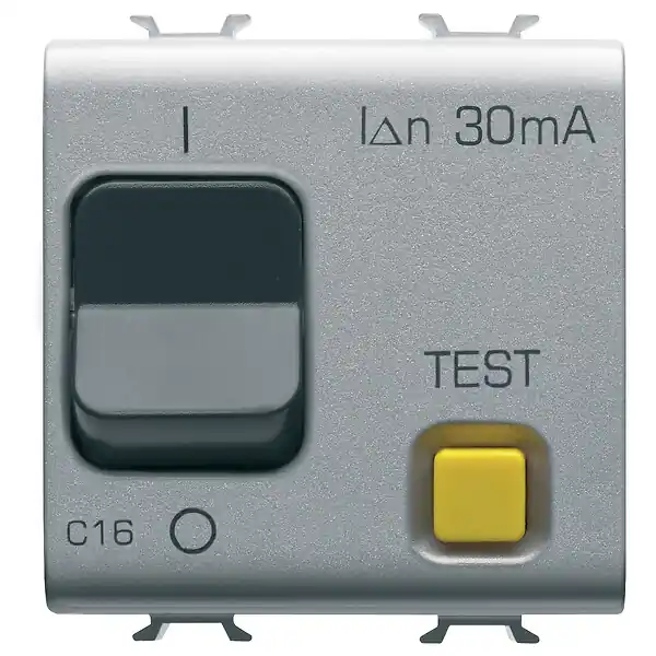 Disjoncteur différentiel 1P+N 16 A - 30 mA - 230 V - 3 kA - ChoruSmart 2 modules finition Titane - GEWISS - GW14489 Promotion