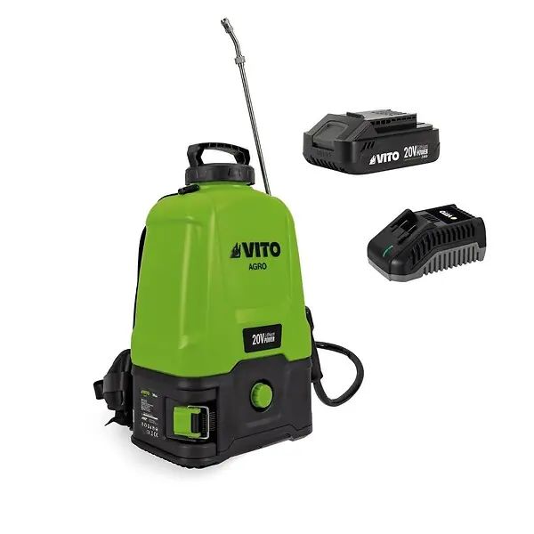 Prix Bas Pulvérisateur Electrique à Batterie 20V 16L 5bar + 2 Batteries Lithium 2Ah + Chargeur VITO