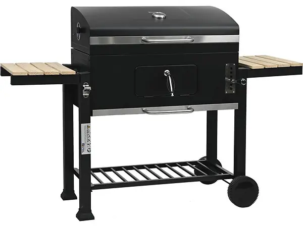 Barbecue charbon avec tablettes latérales et grilles réglables "Marquis" - Noir HABITAT ET JARDIN Expédition Rapide