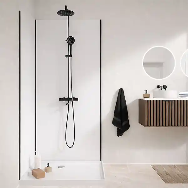 Pack 2 Panneaux Muraux en Aluminium Blanc 80+100x210cm + Profilés Noir - WALL‘IT AURLANE Réduction