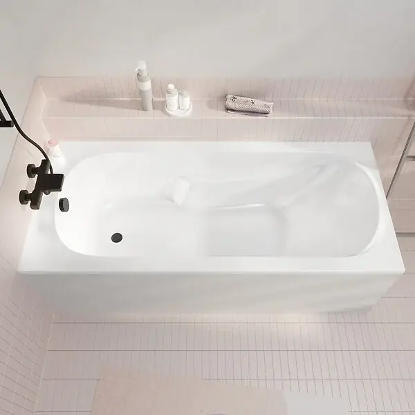 Baignoire rectangulaire 150x70x54cm - Acrylique et ABS Blanc - Dossier et accoudoirs intégrés ALLIBERT Nouvelle Collection