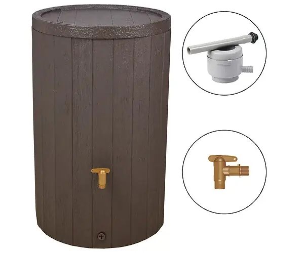 Récupérateur d‘eau de pluie Madera 220L - Brun - H.93cm GARANTIA Acheter Direct