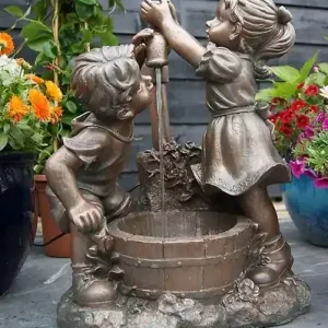 Prix Cassé Kit fontaine rustique en polyrésine Memphis - Pompe 350 L/h UBBINK