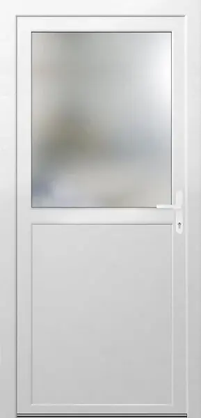 Prix Promo Porte de service PVC demi-vitrée - Blanc - 860x2080mm QUADROFORM