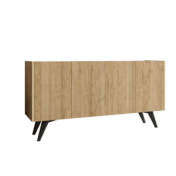 Dernier Modèle Buffet en bois "Pekin" - 150 x 40 x 76 cm - Marron HABITAT ET JARDIN