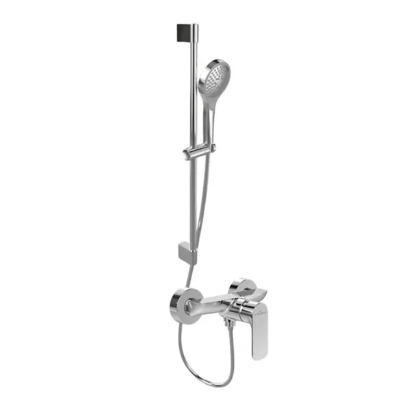 Mitigeur mécanique douche O.novo Chrome + Ensemble de douche Verve Showers 3 jets Chrome VILLEROY ET BOCH Remise
