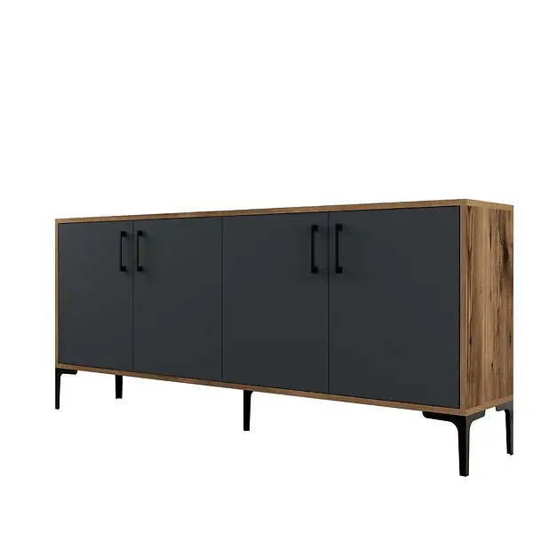 Acheter Direct Buffet en bois "Kiev" - 180 x 35 x 78 cm - Gris anthracite HABITAT ET JARDIN