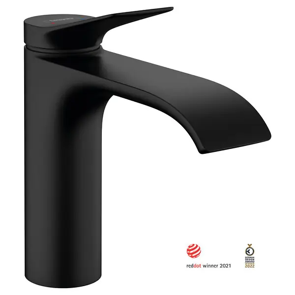 Hansgrohe Vivenis Mitigeur de lavabo 110 sans tirette ni vidage, bec cascade, noir mat (75022670) Prix Réduit