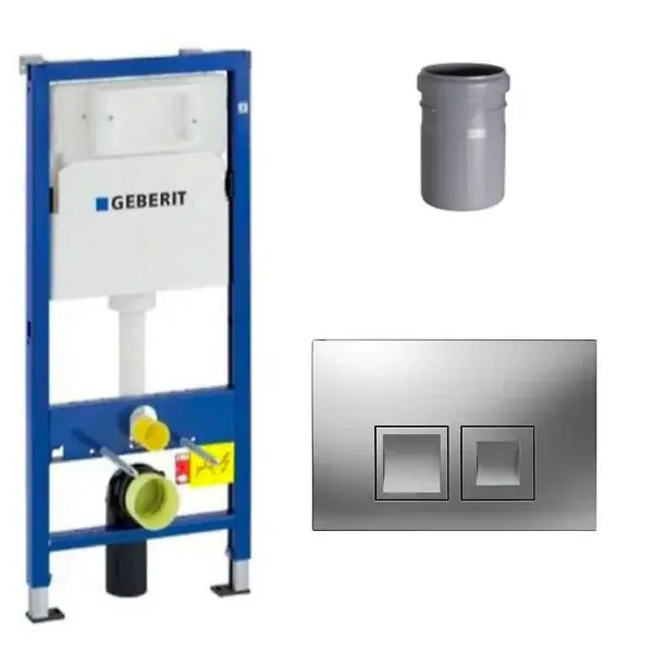 Ensemble bâti-support Duofix UP100 + réservoir pour WC 112 cm + Plaque DELTA50 + Manchon de raccordement (458.103.00.1-2) GEBERIT Certifié