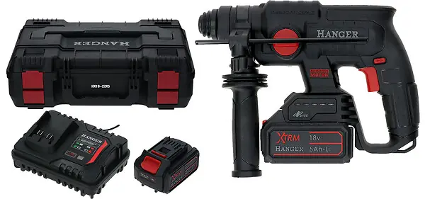 Nouveauté Perforateur SDS-Plus 18V HX18-22X5 + 2 batteries 5Ah + chargeur + Hangbox - HANGER - 401201