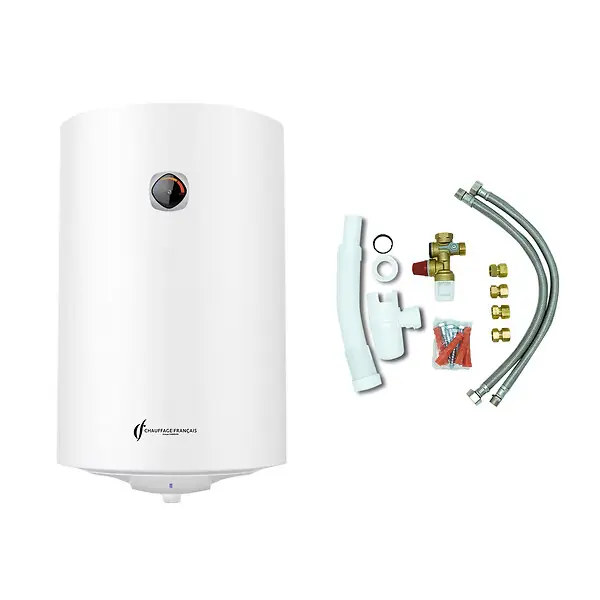 Chauffe Eau Electrique Mural Vertical Blindé Bypso Sannover 100 Litres + Kit d‘Installation Complet NF Usine Directe