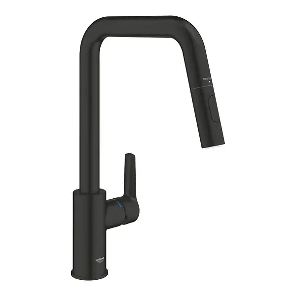 Start mitigeur monocommande évier avec douchette 2 jets, noir mat (G306312430) GROHE Commande En Gros