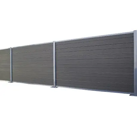 Commande En Gros Kit complet extension clôture en composite coextrudé 1,50 L x 1,80 H (lames réversibles) Gris anthracite/ Gris clair, H 180 cm, L 150 cm MCCOVER