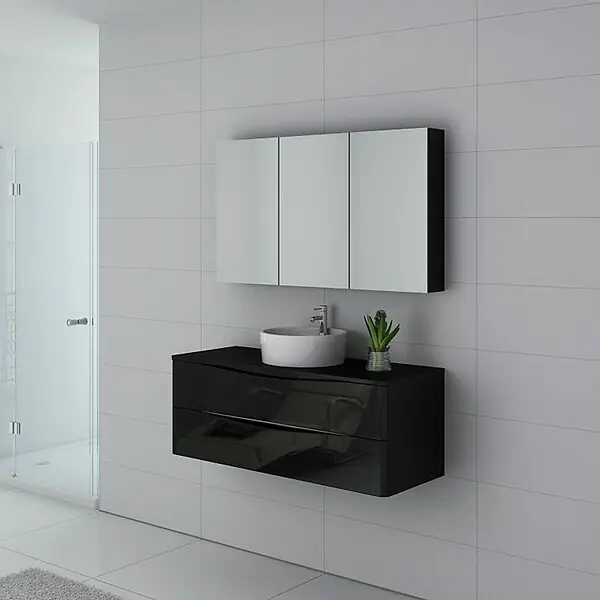 Meuble de salle de bain Terranova 1200 Noir DISTRIBAIN Seulement Aujourd'hui