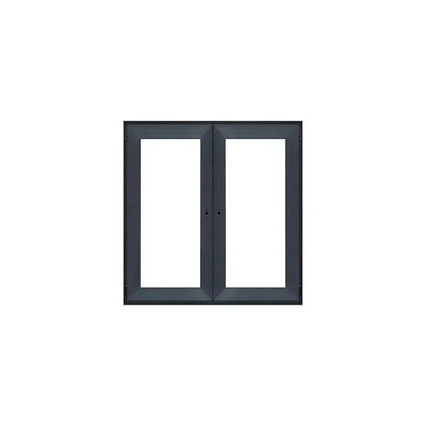 Fenêtre PVC oscillo-battant 2 vantaux - Anthracite 105x108cm QUADROFORM Prix Cassé