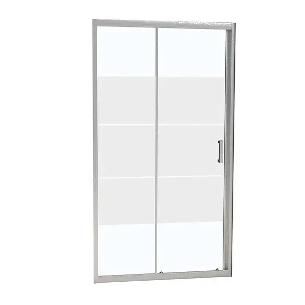 Certifié Porte douche coulissante réversible dépoli - l.140xH.190cm KINDFORD