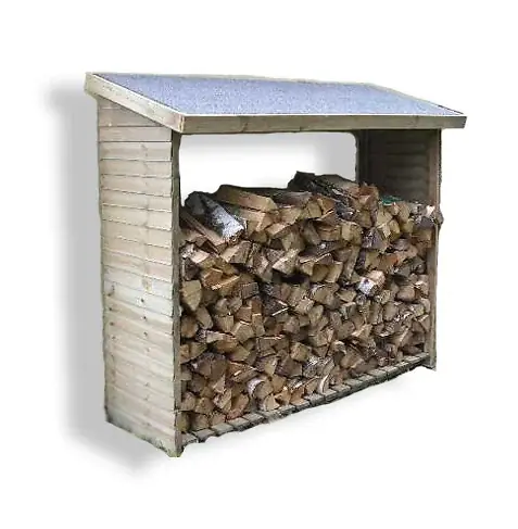 Offre Spéciale Abri range-bûches en bois - L.188xP.86xH.187cm HABRITA