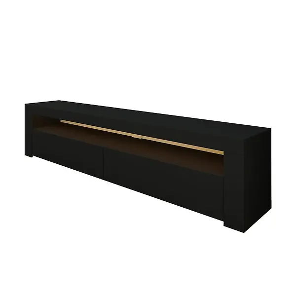 Satisfait Ou Remboursé Meuble TV en bois "Bati" - 150 x 36 x 46 cm - Noir HABITAT ET JARDIN