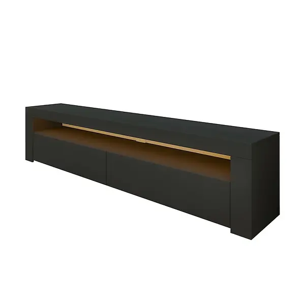 Expédition Rapide Meuble TV en bois "Bati" - 150 x 36 x 46 cm - Gris anthracite HABITAT ET JARDIN