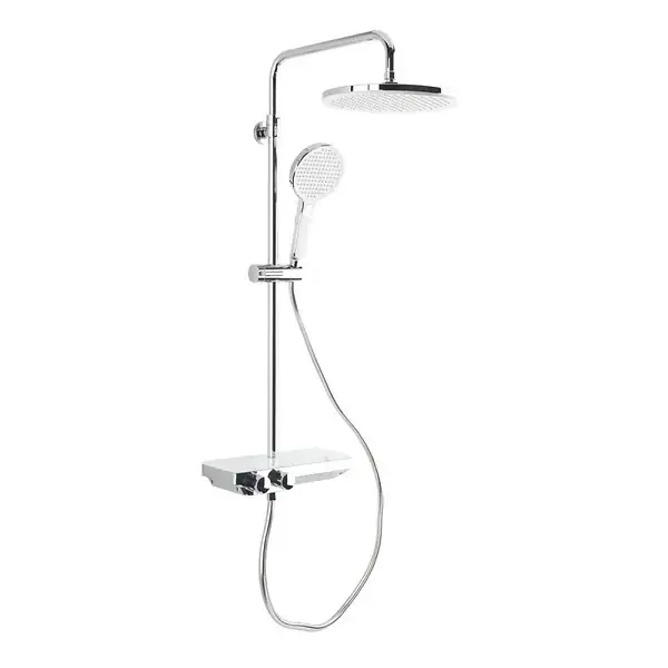 Promotion Colonne de douche avec mitigeur thermostatique et tête de douche XXL 255mm, Chrome (SATSSTPBCH) SWISS AQUA TECHNOLOGIES