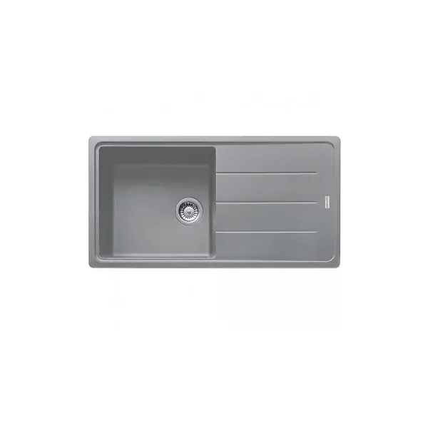 Franke Basis BFG 611-97 Evier 97x50cm avec égouttoir réversible, Fragranit +, Pierre grise (BFG611-97SK) Dernier Modèle