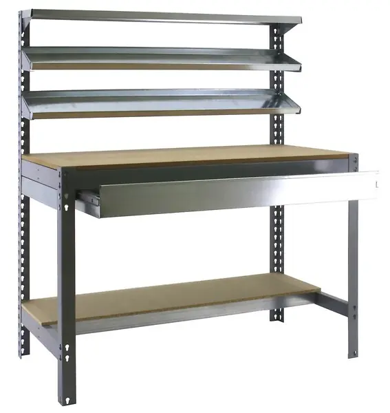 Simonrack - Kit Etabli 1440x1200x600mm Charge 600kg - Simonwork Bt-1 Box 1200 Gris Fonce/bois SIMON RACK Nouveauté