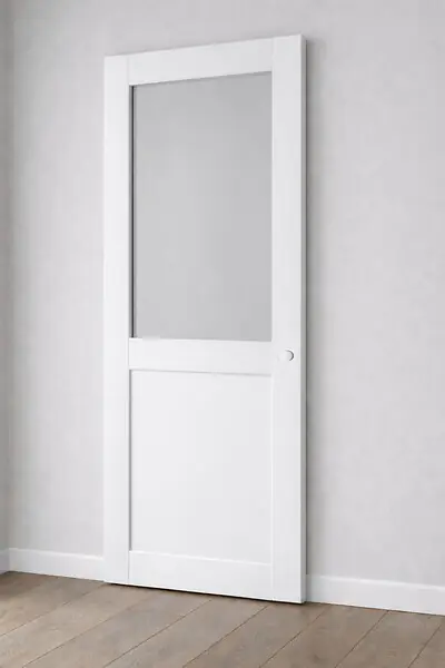 Porte Coulissante Atelier Blanc H204 x L73 cm sans meneau, Coquilles blanc GD MENUISERIES Prix Promo