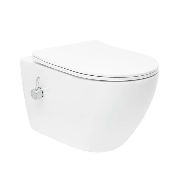 Fusion WC japonais suspendu sans bride, chasse d‘eau Vortex + abattant SoftClose, blanc (SATFUS11BFC) SWISS AQUA TECHNOLOGIES Acheter En Ligne