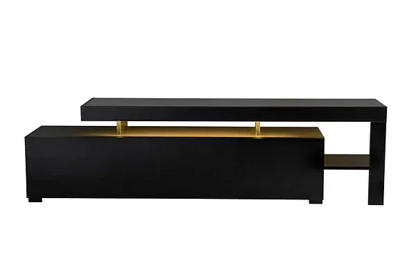 Offre Exclusive Meuble TV en bois "Beliz" 192 x 37 x 53 cm - Bois Noir HABITAT ET JARDIN