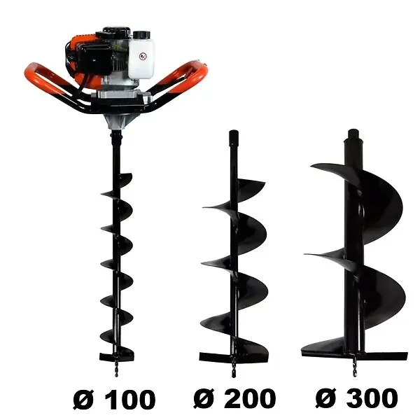Achetez Aujourd'hui Tarière thermique 52 cm3, 3 CV + lot de 3 mèches (100, 200 et 300 mm) GT GARDEN