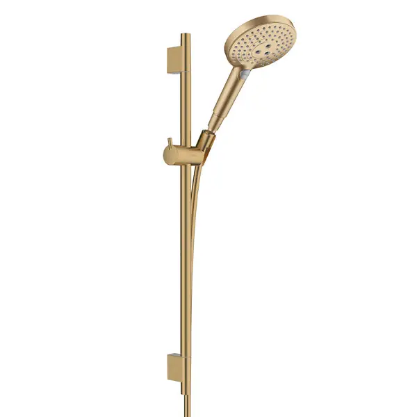 Bon Plan Ensemble barre de douche Unica S Puro + Flexible + Pommeau de douche Raindance Select S Bronze Brossé HANSGROHE