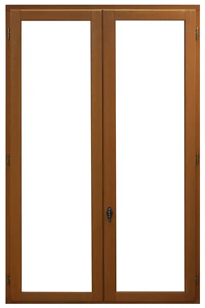 Fenêtre bois 2 vantaux double vitrage - Marron - H165xL90cm TOTEM Authentique
