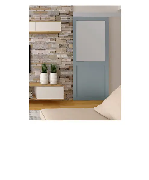 Nouvel Arrivage Porte Coulissante Athena Gris Clair Vitrée H204 x L73 cm, Rail Alu, Coquilles GD MENUISERIES