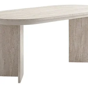 Satisfait Ou Remboursé Table repas extensible en bois 160/200 cm "Sorell" - 8 places - Travertin HABITAT ET JARDIN