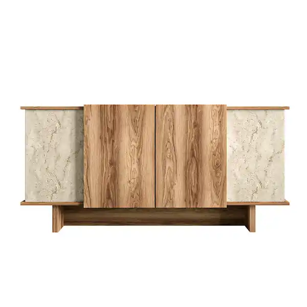 Livraison Express Buffet en bois "Diana" - 180 x 40 x 81 cm - Travertin HABITAT ET JARDIN