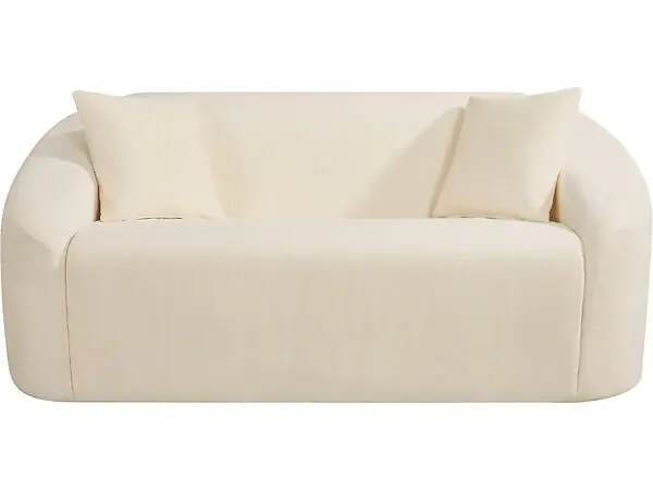 Canapé droit fixe en tissu "Ondine" - 2 places - Beige HABITAT ET JARDIN Usine Directe