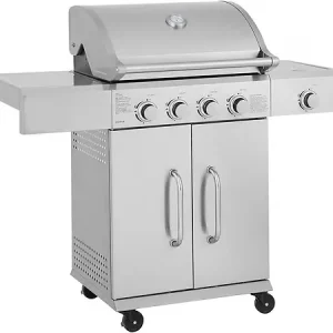 Barbecue gaz en inox avec 5 brûleurs dont 1 latéral "Brazzo" - 118 x 57 x 104 cm - Gris clair HABITAT ET JARDIN Petit Prix