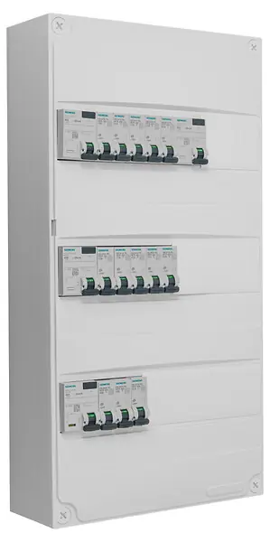 Acheter Direct SIEMENS Tableau 3 rangées pré-équipé 4 inter. diff. 40A + 13 disjoncteurs