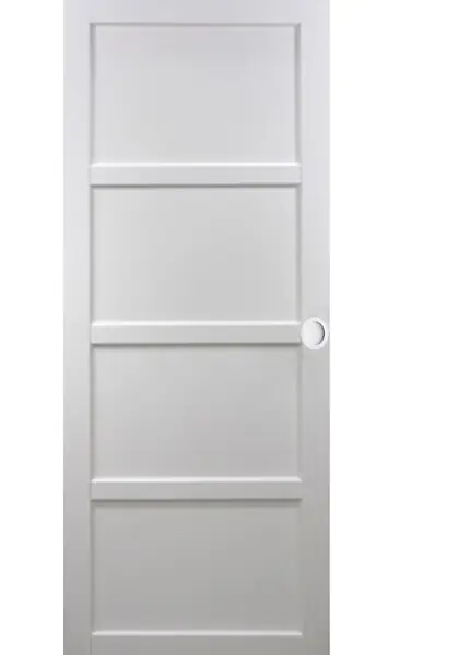 Porte Coulissante Tamera blanc 4 panneaux H204 x L93 cm, Coquilles blanc GD MENUISERIES Expédition Rapide