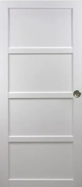 Offre Limitée Porte Coulissante Tamera blanc 4 panneaux H204 x L93 cm, Coquilles GD MENUISERIES