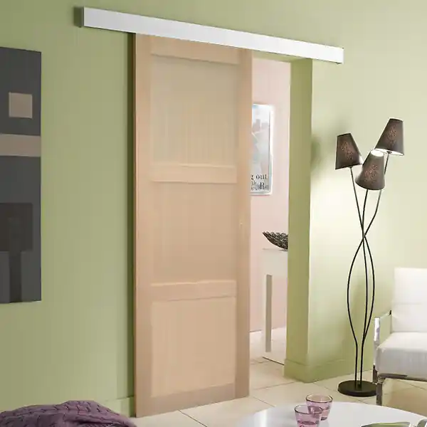 Porte Coulissante bois Ayous 3 Panneaux H204 x L73 cm, Rail Alu, coquilles GD MENUISERIES Haute Qualité
