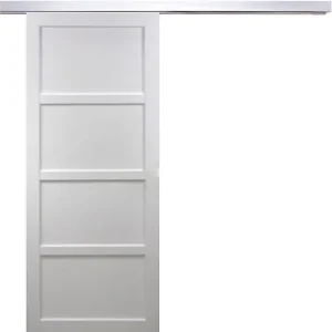 Porte Coulissante Tamera blanc 4 panneaux H204 x L73 cm, Rail Alu GD MENUISERIES Affaire À Saisir