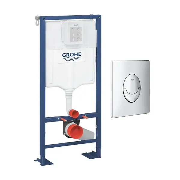 Prix Bas Bâti-support WC autoportant Solido avec plaque de commande Skate Air chromée GROHE